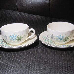 2 Sets Cups & Saucers Taylor Smith Taylor EVER YOURS Boutonniere, vintage rare.